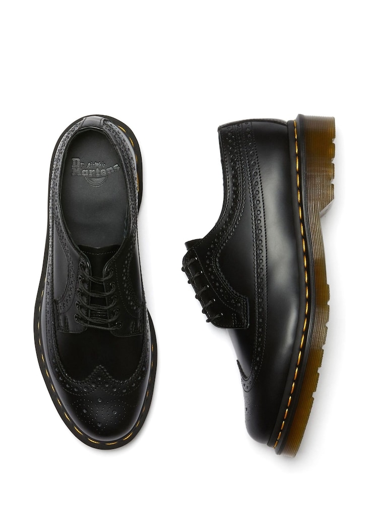 Dr. Martens Black Unisex 3989 Smooth Brogue Leather Shoes - Image 3 of 4