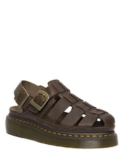 Dr. Martens Brown Wrenlie Grizzly Fisherman Leather Sandals - Image 1 of 5