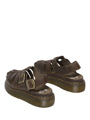 Dr. Martens Brown Wrenlie Grizzly Fisherman Leather Sandals - Image 3 of 5
