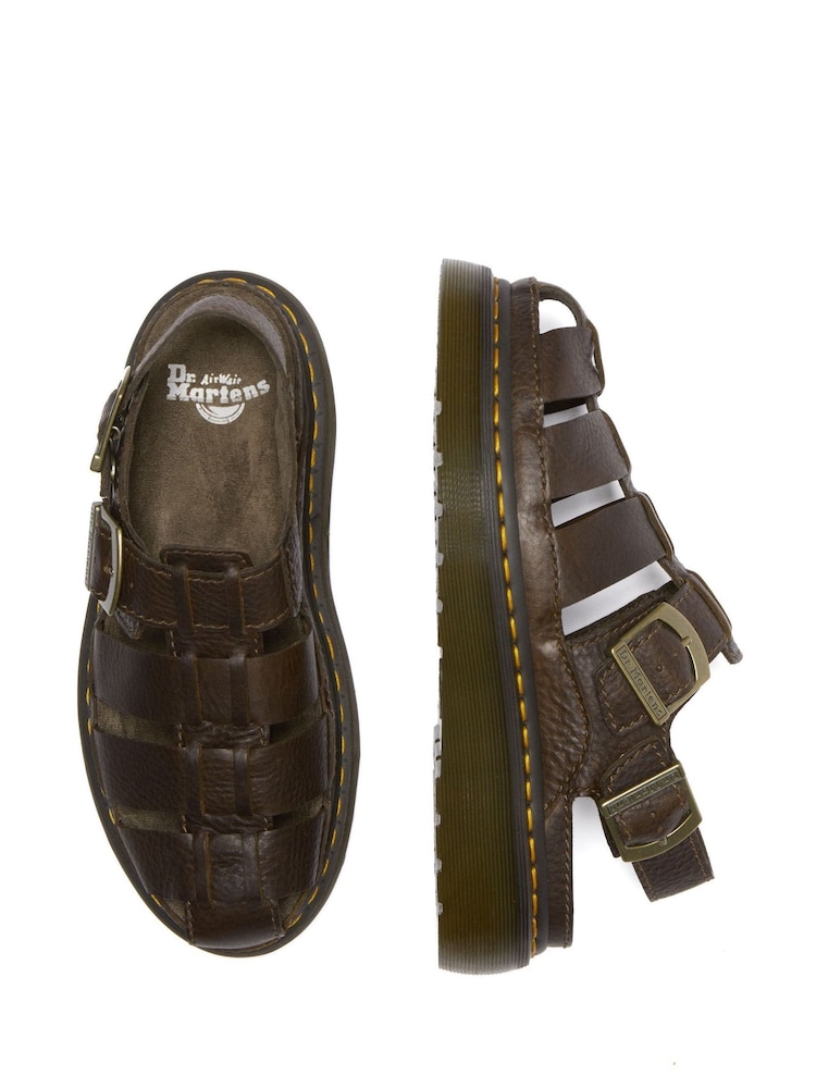 Dr. Martens Brown Wrenlie Grizzly Fisherman Leather Sandals - Image 5 of 5