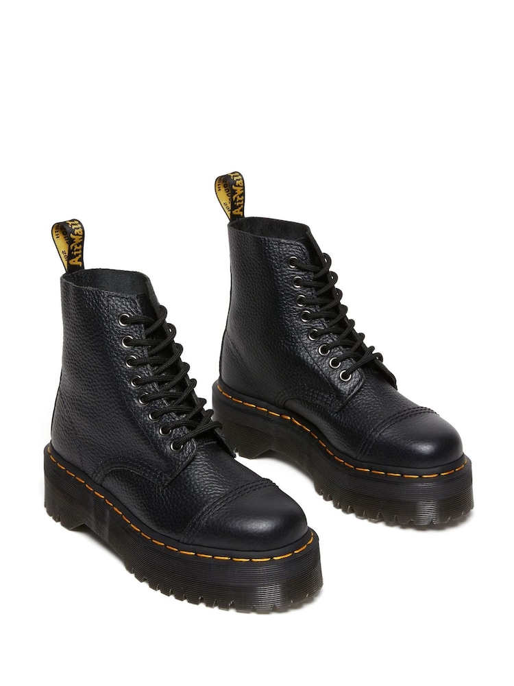 Dr. Martens Black Sinclair Milled Nappa Leather Boots - Image 2 of 5