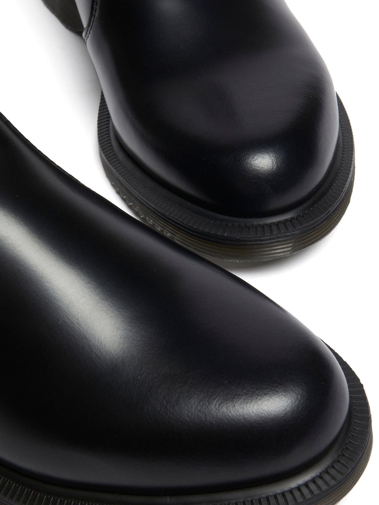 Dr. Martens Black Flora Polished Smooth Chelsea Boots - Image 2 of 6