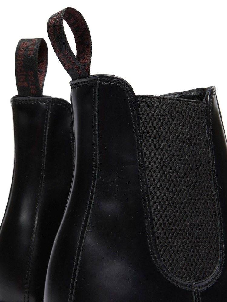 Dr. Martens Black Flora Polished Smooth Chelsea Boots - Image 5 of 6