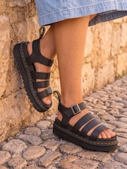 Dr. Martens Black Blaire Athena Leather Sandals - Image 6 of 7