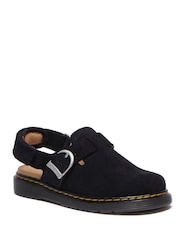 Dr. Martens Black Junior Jorgie Bronx Suede Leather Clogs - Image 1 of 6