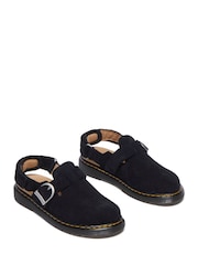 Dr. Martens Black Junior Jorgie Bronx Suede Leather Clogs - Image 2 of 6