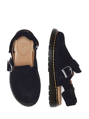 Dr. Martens Black Junior Jorgie Bronx Suede Leather Clogs - Image 3 of 6