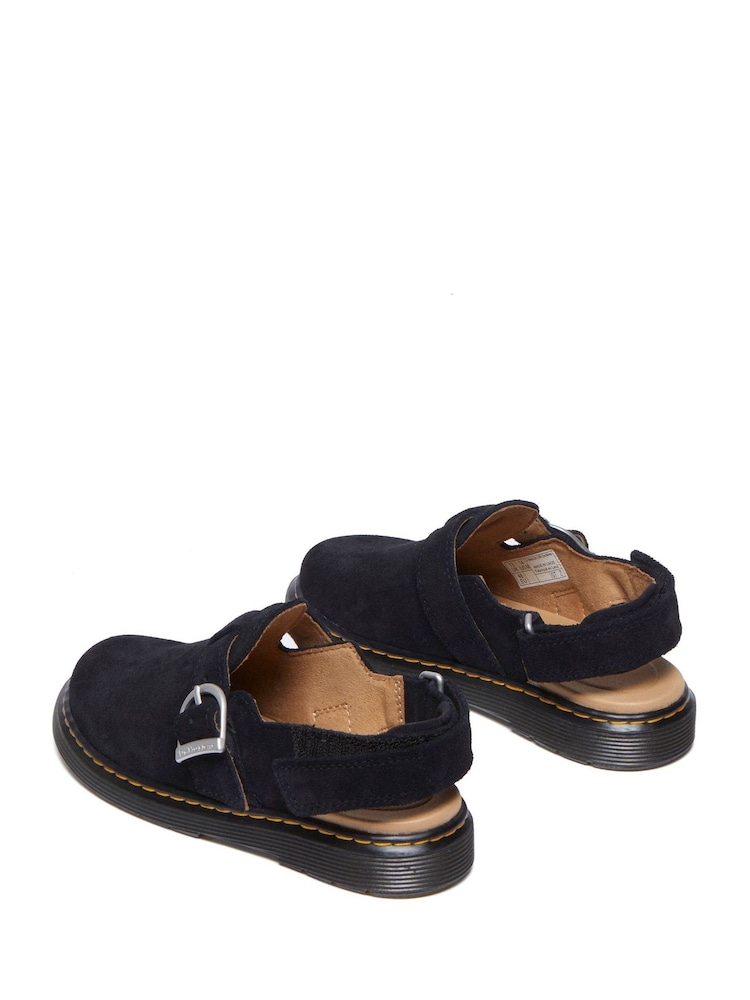 Dr. Martens Black Junior Jorgie Bronx Suede Leather Clogs - Image 4 of 6