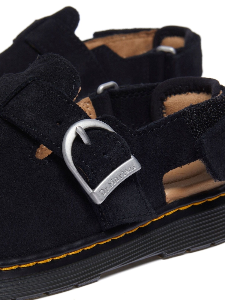 Dr. Martens Black Junior Jorgie Bronx Suede Leather Clogs - Image 5 of 6