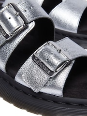 Dr. Martens Silver Josef Bronx Suede Leather Sandals - Image 2 of 6