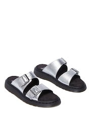 Dr. Martens Silver Josef Bronx Suede Leather Sandals - Image 3 of 6