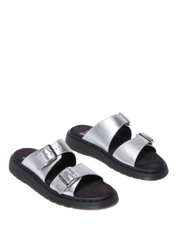 Dr. Martens Silver Josef Bronx Suede Leather Sandals - Image 3 of 6