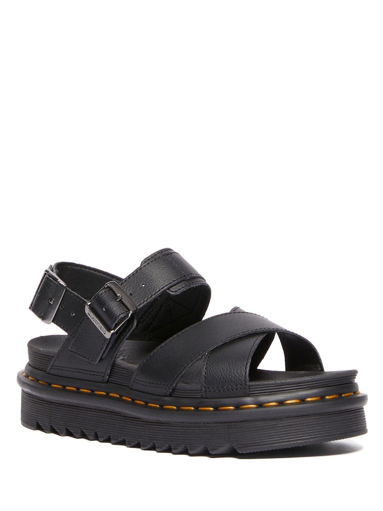 Black - Dr. Martens Voss Ii Athena Leather Sandals - Image 1 of 5 Black - Dr. Martens Voss Ii Athena Leather Sandals - Image 1 of 5
