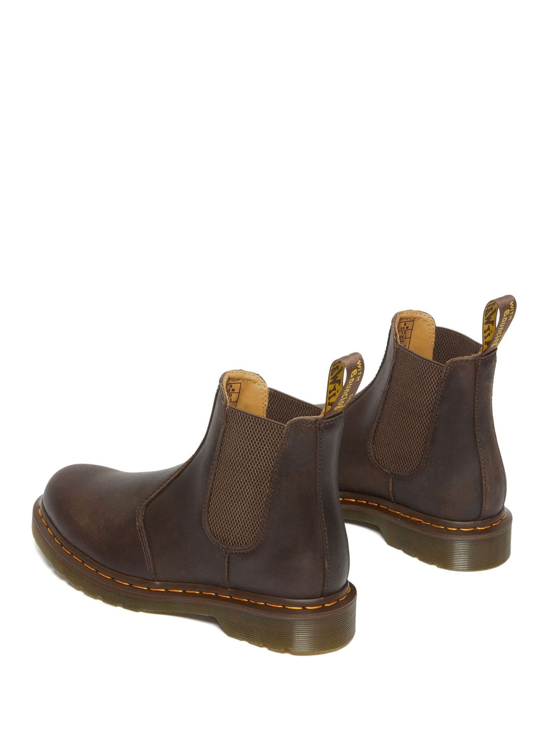 Buy Dr. Martens Brown 2976 Crazy Horse Chelsea Leather Boots from
