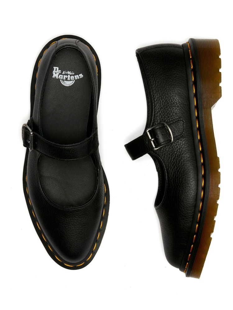 Dr. Martens Black Elphie Mary Jane Virginia Leather Shoes - Image 4 of 5