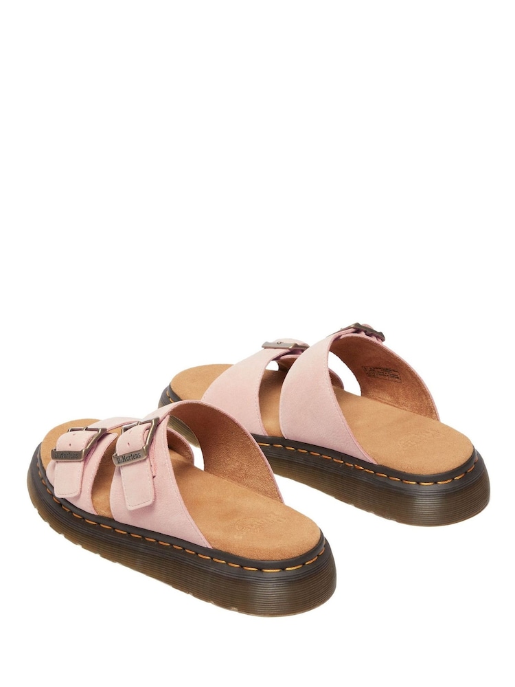 Dr. Martens Pink Josef Bronx Suede Leather Sandals - Image 4 of 6