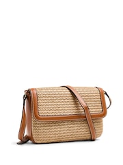 PIECES Brown Raffia Cross Body Bag - Image 1 of 1