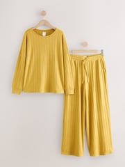 Ochre Yellow Cosy Long Sleeve Pyjamas - Image 6 of 9
