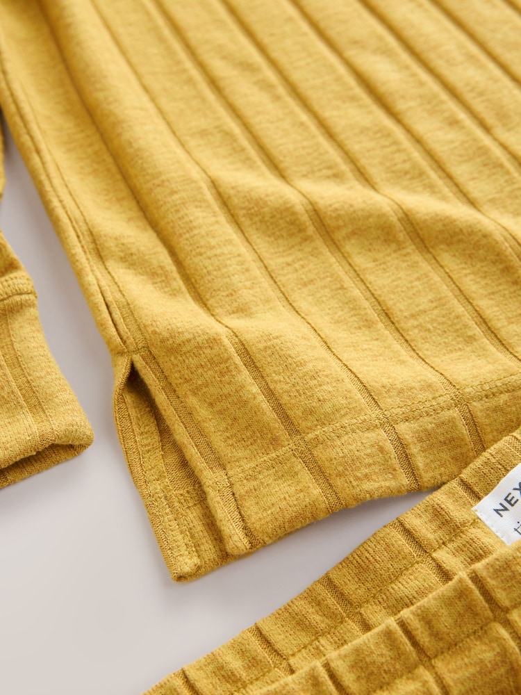 Ochre Yellow Cosy Long Sleeve Pyjamas - Image 9 of 9