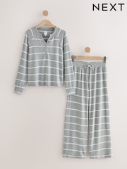 Grey Stripe Cosy Long Sleeve Pyjamas - Image 2 of 5