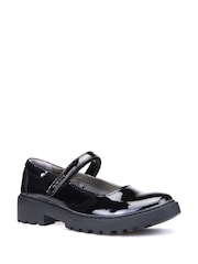 Geox J Casey G. P Touch Fastening Black School Shoes - Image 3 of 6