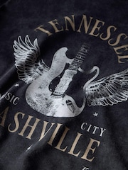 Mint Velvet Grey 100% Cotton Nashville Graphic T-Shirt - Image 6 of 6