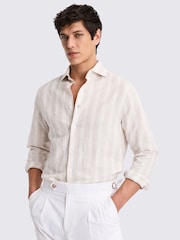 MOSS Natural Cotton Linen Stripe Shirt - Image 1 of 5