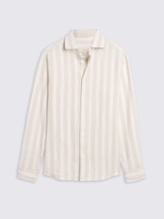 MOSS Natural Cotton Linen Stripe Shirt - Image 4 of 5