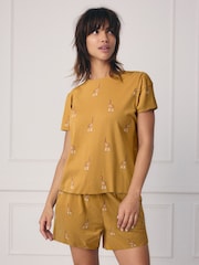 Ochre Giraffe 100% Cotton Short Set Pyjamas 3 Pack - Image 2 of 4