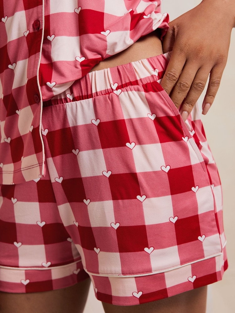 Chelsea Peers Red Playful Print Short Pyjamas Set - Image 5 of 8