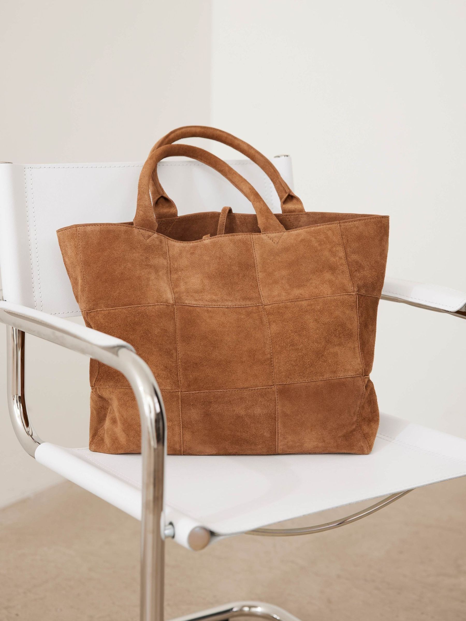 Buy Mint Velvet Brown Suede Woven Tote Bag from Next USA
