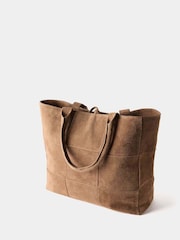 Mint Velvet Brown Suede Woven Tote Bag - Image 2 of 4