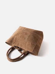 Mint Velvet Brown Suede Woven Tote Bag - Image 4 of 4