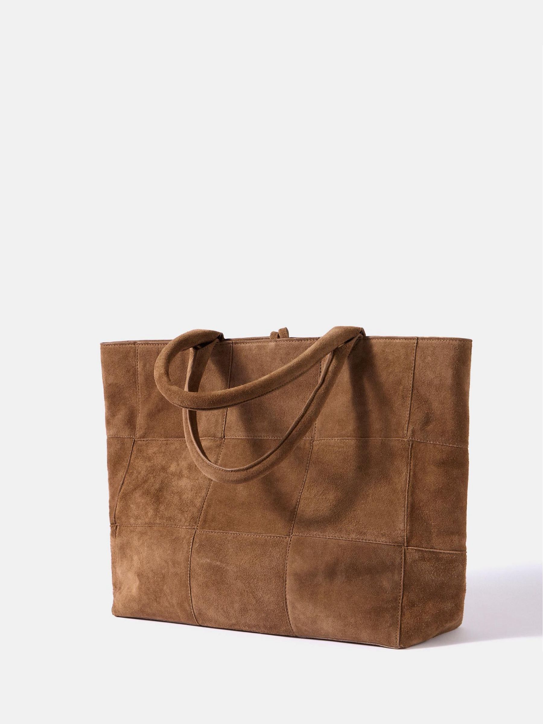 Buy Mint Velvet Brown Suede Woven Tote Bag from Next USA