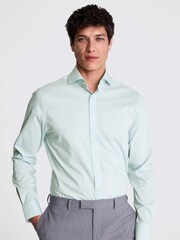 MOSS Blue Tailored Fit Aqua Stretch Shirt - Image 1 of 4