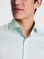 MOSS Blue Tailored Fit Aqua Stretch Shirt - Image 2 of 4