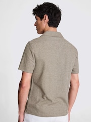 MOSS Natural Knitted Cuban Collar Shirt - Image 4 of 5