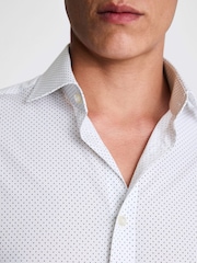 MOSS White Regular Fit Sky Print Contrast Shirt - Image 2 of 4