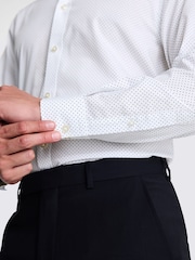 MOSS White Regular Fit Sky Print Contrast Shirt - Image 3 of 4