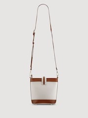Pavers White-Tan Buckle Fasten Crossbody Bag - Image 2 of 3