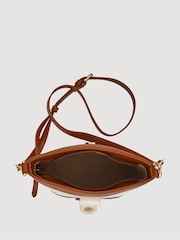 Pavers White-Tan Buckle Fasten Crossbody Bag - Image 3 of 3