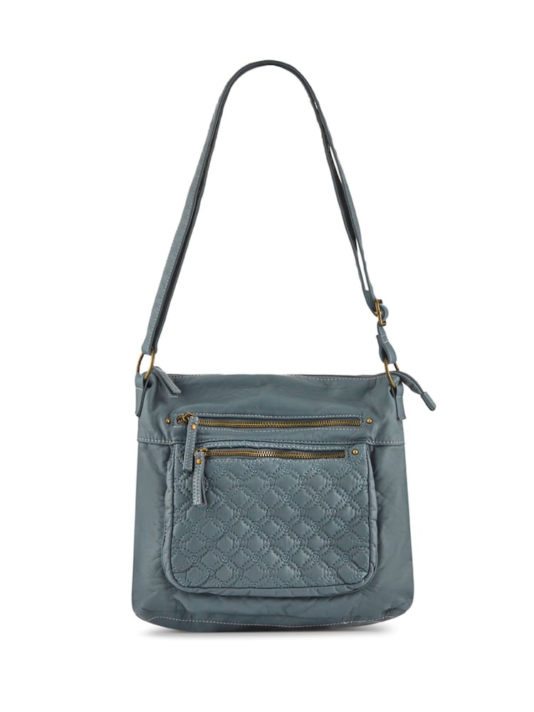 Pavers Blue Multi-Zip Cross-Body Bag - Image 1 of 3