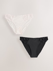Black/Cream Embroidered Knickers 2 Pack - Image 5 of 9