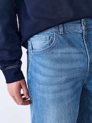 Bright Blue Regular Tapered Fit Classic Stretch Jeans - Image 5 of 9