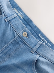 Bright Blue Regular Tapered Fit Classic Stretch Jeans - Image 8 of 9