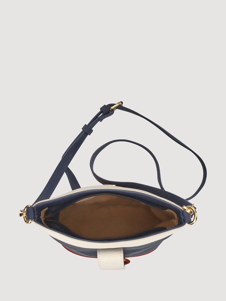 Pavers White/Navy/Red Buckle Fasten Crossbody Bag - Image 3 of 3 Pavers White/Navy/Red Buckle Fasten Crossbody Bag - Image 3 of 3