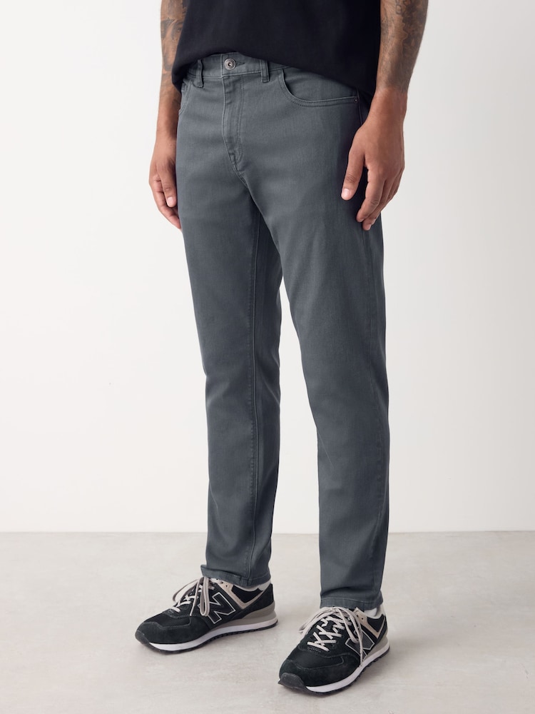 Blue Grey Mid Single Slim Fit Classic Stretch Jeans - Image 1 of 11
