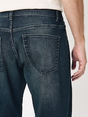Blue Dark Washed Regular Tapered Fit Classic Stretch Jeans - Image 6 of 11