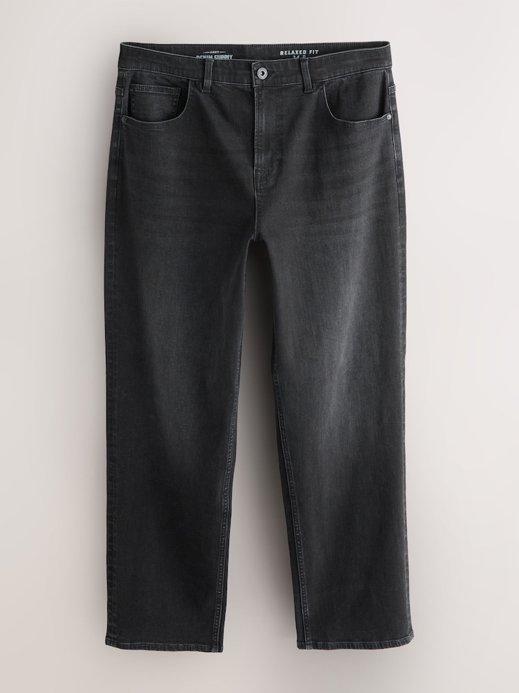 Washed Black Relaxed Fit Relaxed Fit Classic Stretch Jeans - Image 1 of 5