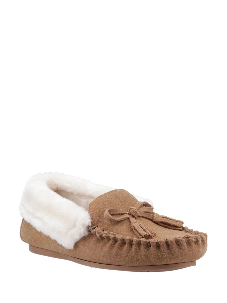 Hush Puppies Agnes Fur Brown Slippers - Image 2 of 3 Hush Puppies Agnes Fur Brown Slippers - Image 2 of 3